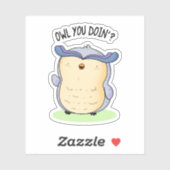 Sticker Chouette, tu fais un drôle de jeu d'oiseaux (Feuille)