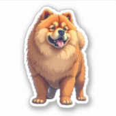 Sticker Chow Chow Chien Chien chinois race pour un Chow Ch (Devant)