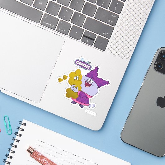 Sticker Chowder et Kimchi (Ordinateur portable avec iPhone)