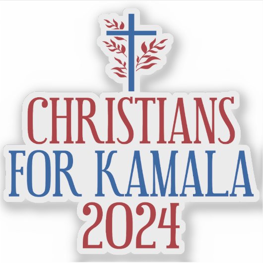 Sticker Chrétiens pour Kamala 2024 Portable bleu d'électio (Devant)