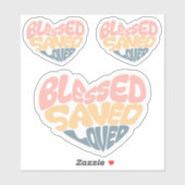 Sticker Chrétienté béni sauvé aimé (Feuille)