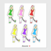 Sticker Chrisrmas catgirls (Feuille)