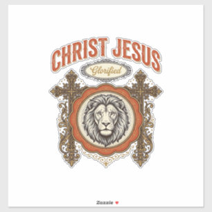 Sticker Christ Jésus Lion Vintage Foi