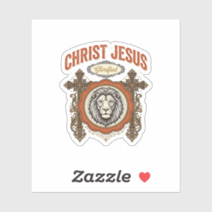 Sticker Christ Jésus Lion Vintage Foi