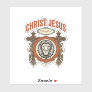 Sticker Christ Jésus Lion Vintage Foi