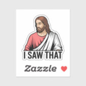 Sticker Christ Jésus vous regarde, Jésus j'ai vu ça (Feuille)