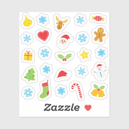 Sticker Christams motif coloré (Feuille)