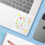 Sticker Christams motif coloré (Ordinateur portable avec iPhone)