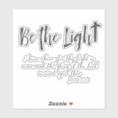 Sticker Christian Be the Light avec l'écriture KJV (Feuille)