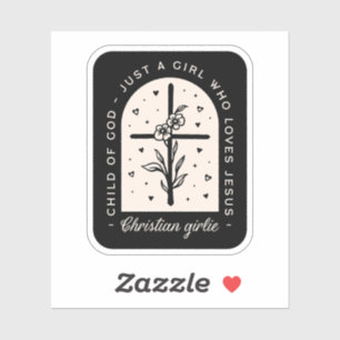 Sticker Christian cite juste une fille qui aime Jésus noir