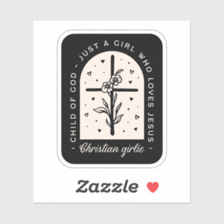 Sticker Christian cite juste une fille qui aime Jésus noir