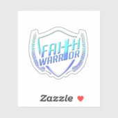 Sticker Christian Dit Foi Guerrier Bleu pourpre Ombre (Feuille)