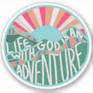 Sticker Christian Quote Mountain Adventure