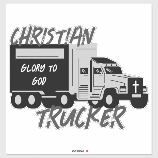 Sticker Christian Trucker Gloire à Dieu Grunge Cross Deck (Feuille)