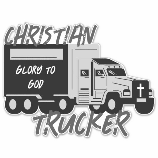 Sticker Christian Trucker Gloire à Dieu Grunge Cross Deck (Devant)