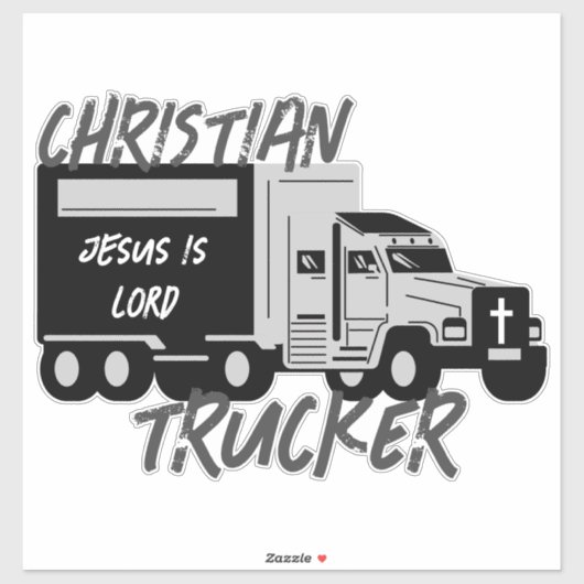 Sticker Christian Trucker Jésus est Lord Grunge Cross Deca (Feuille)