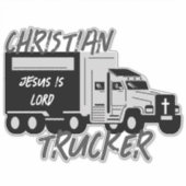 Sticker Christian Trucker Jésus est Lord Grunge Cross Deca (Devant)