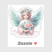 Sticker Christma Angel Ailes et Fleurs (Feuille)