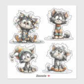 Sticker Christmas Cat  (Feuille)