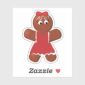 Sticker Christmas Gingerbread Cute Girl Cookie Vinyl (Feuille)