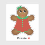 Sticker Christmas Gingerbread Femme Contour<br><div class="desc">Sticker en forme de pain d'épices de Noël pour femme Contour. Conception par Claudine Boerner.</div>