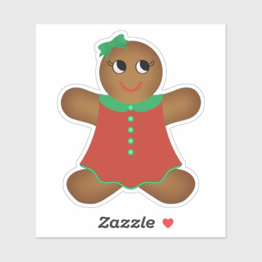 Sticker Christmas Gingerbread Femme Contour (Feuille)