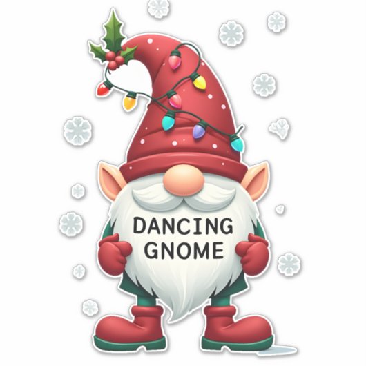 Sticker Christmas Gnome Dancing Gnome Family Christmas (2) (Devant)