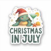 Sticker Christmas In July Turtle Summer Xmas Tortoise Wome (Devant)