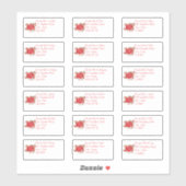 Sticker Christmas Joy Bauble Nom et adresse individuels (Feuille)