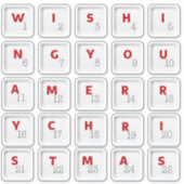 Sticker Christmas Keyboard Keys Alphabets Advent Calendar (Devant)