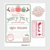 Sticker Christmas Père Noël livraison spéciale nom des enf (Feuille)
