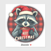 Sticker Christmas Raccoon Cocoa Cheer (Feuille)