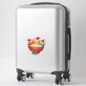 Sticker Christmas Ramen Cat Santa Anime Meow Kitty Meow Ca (Sur valise)
