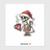 Sticker Christmas Skeleton Hot Chocolate Xmas Men Women Ki (Feuille)