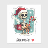 Sticker Christmas Skeleton Hot Chocolate Xmas Men Women Ki (Feuille)