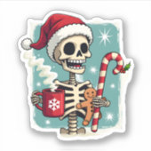 Sticker Christmas Skeleton Hot Chocolate Xmas Men Women Ki (Devant)
