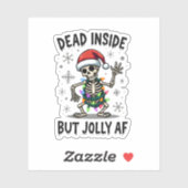Sticker Christmas Skull Peace Dead Inside But Jolly Xmas M (Feuille)