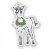 Sticker Christmas Unicorn, juste croire (Devant)