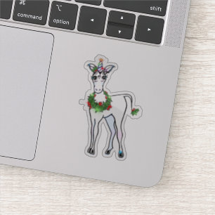 Sticker Christmas Unicorn, juste croire