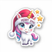 Sticker Christmas Unicorn T-Shirt (3) (Devant)