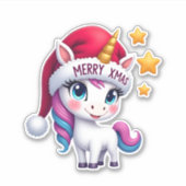 Sticker Christmas Unicorn T-Shirt (3) (Devant)