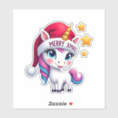 Sticker Christmas Unicorn T-Shirt (3) (Feuille)