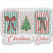 Sticker Christmas Vibes Festive Holiday Design (Devant)
