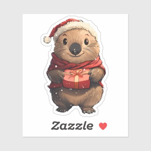 Sticker Christmas Wombat (Feuille)