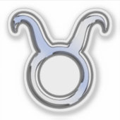 Sticker Chrome Argent Comme Taurus signe Zodiac (Devant)