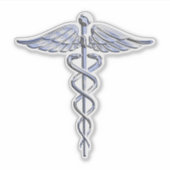 Sticker Chrome Comme Caduceus Symbole Médicale sur Marine  (Devant)