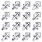 Sticker Chrome comme Sagittarius signe Zodiac (Devant)