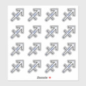 Sticker Chrome comme Sagittarius signe Zodiac (Feuille)