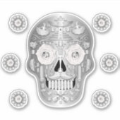 Sticker Chrome (Rose blanche) Calavera (Devant)