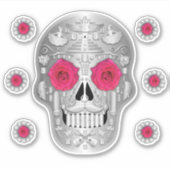 Sticker Chrome (Rose rose) Calavera (Devant)
